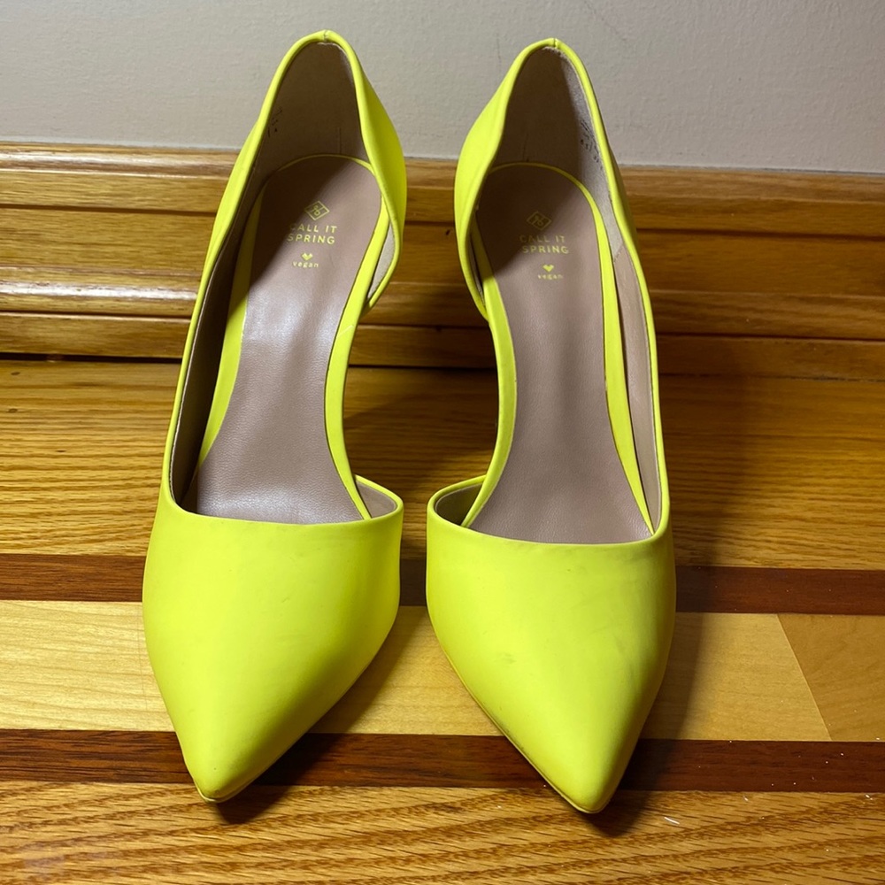 neon yellow heels - size 6.5